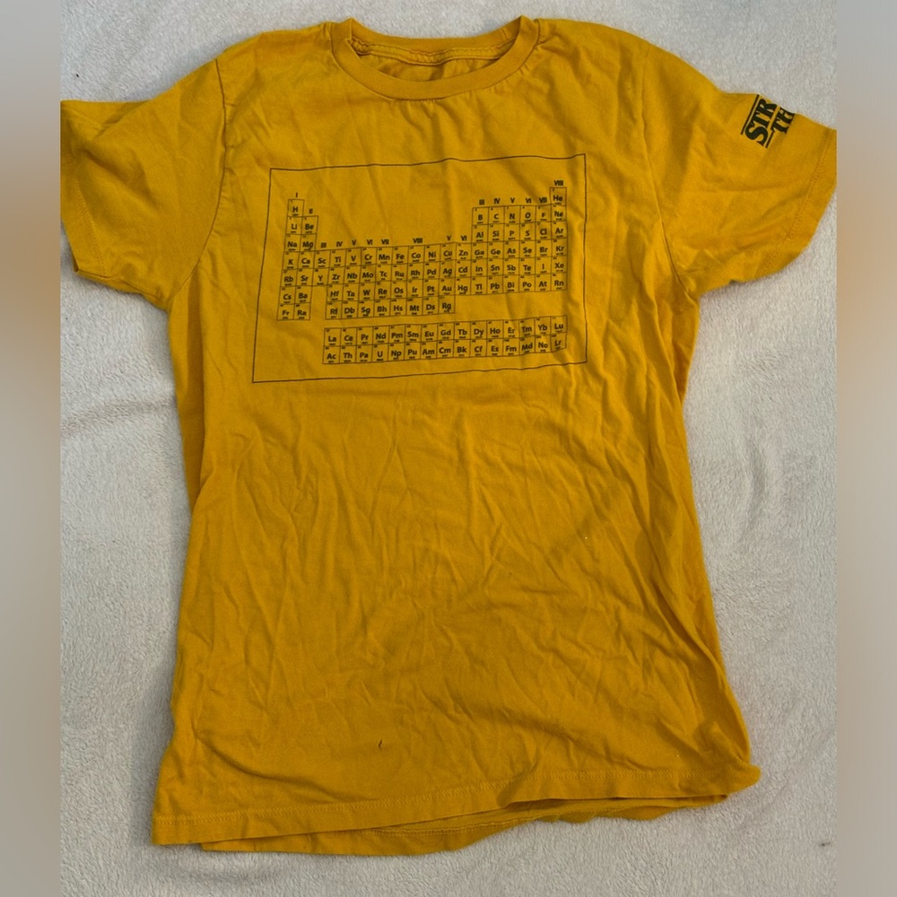Stranger things, Periodic Table, Yellow Gold T-shirt